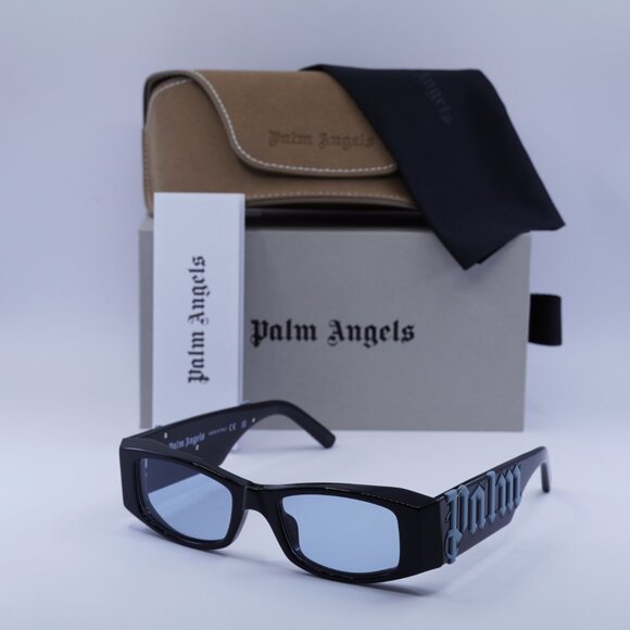 Palm Angels PERI007 ANGEL 1040 Rectangle Sunglasses - Black/Light Blue - Picture 5 of 11